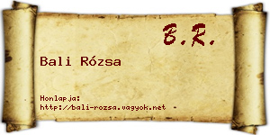 Bali Rózsa névjegykártya
